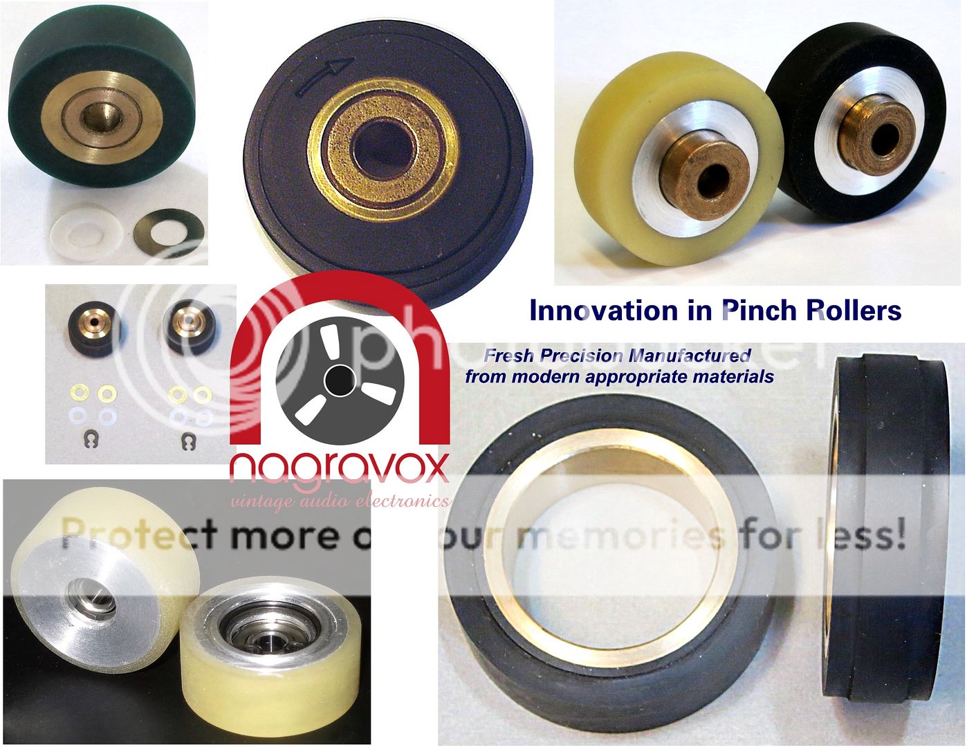 Revox BLACK Alternative Tape Pinch Roller Kit for A/B67, A700 non OEM